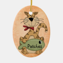 Ornamentos de encargo del navidad del gato ornatos