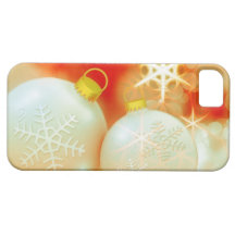 Ornamentos del navidad blanco iPhone 5 Case-Mate fundas