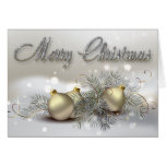 Ornamentos del navidad del reflejo del oro y de la tarjetas