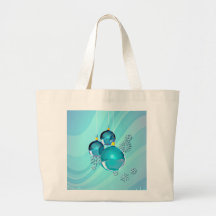 ORNAMENTOS y COPOS DE NIEVE AZULES de SHARON SHARP Bolsas De Mano