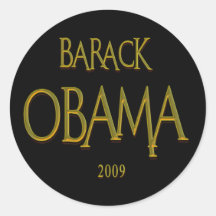 ORO 2009 DE BARACK OBAMA PEGATINAS REDONDAS