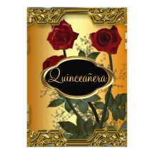 Oro 3 de la fiesta de cumpleaños de Quinceanera Invitaciones Personales