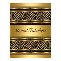 Oro 50 e invitación fabulosa de la fiesta de cumpl
