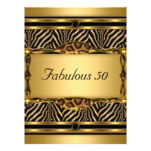 Oro 50 e invitación fabulosa de la fiesta de cumpl