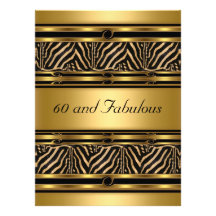 Oro 60 e invitación fabulosa de la fiesta de cumpl