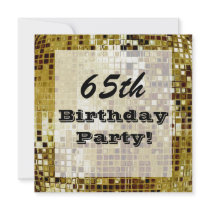 Oro 65.o o cualquier invitación de la fiesta de cu invitaciones