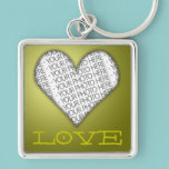 Oro amarillo del corazón del amor del llavero su f llaveros