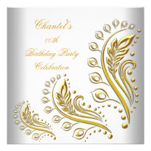 Oro blanco cualquier fiesta de cumpleaños elegante anuncio personalizado