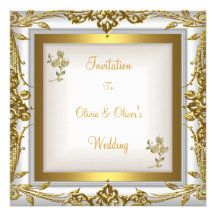 Oro blanco floral adornado del boda elegante invitacion personal 