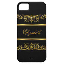 oro con clase elegante del iPhone 5 floral iPhone 5 Case-Mate Cárcasa