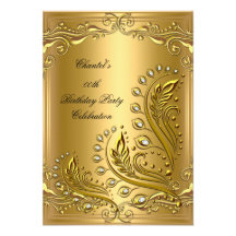 Oro cualquier fiesta de cumpleaños elegante de la  invitación personalizada
