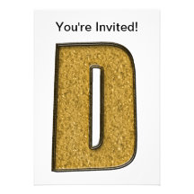 Oro D de Bling Invitaciones Personales