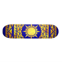 Oro de la Atlántida de los artes en azul Patineta Personalizada
