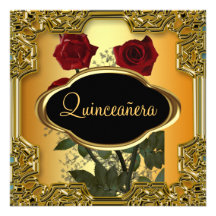 Oro de la fiesta de cumpleaños de Quinceanera Invitaciones Personales