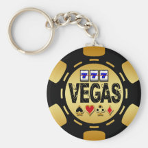 ORO DE VEGAS Y FICHA DE PÓKER NEGRA LLAVERO PERSONALIZADO