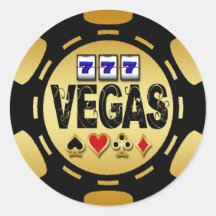 ORO DE VEGAS Y FICHA DE PÓKER NEGRA PEGATINAS  
