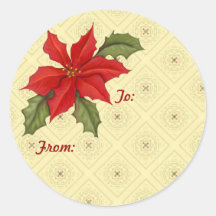 Oro del navidad del Poinsettia Etiquetas