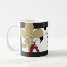 Oro del negro de la graduación de la flor de lis d taza de café