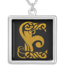 Oro E - collar de la letra