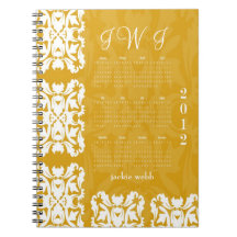 Oro elegante e ingenio nupcial blanco del cuaderno