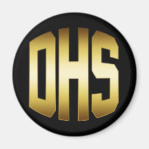 ORO EN LETRAS NEGRAS DE LA HIGH SCHOOL SECUNDARIA  IMÁN DE NEVERA