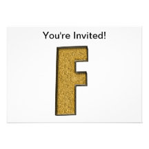 Oro F de Bling Invitacion Personal