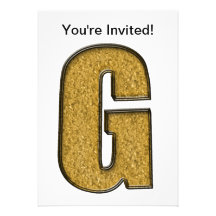 Oro G de Bling Invitacion Personal
