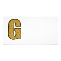 Oro G de Bling Tarjeta Con Foto Personalizada