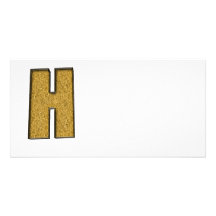 Oro H de Bling Tarjeta Fotografica