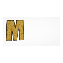 Oro M de Bling Tarjeta Fotografica