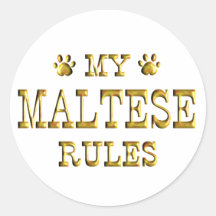 Oro maltés de las reglas pegatina