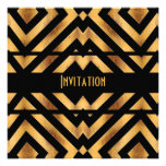 Oro negro retro 2 exóticos de la invitación