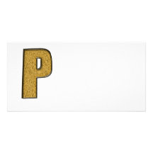 Oro P de Bling Tarjeta Fotografica