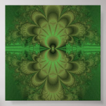 Oro precioso e impresión verde de la lona poster