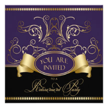Oro púrpura Bl de retiro de la invitación elegante