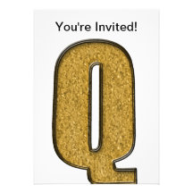 Oro Q de Bling Invitación