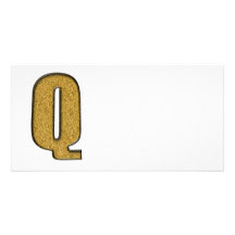 Oro Q de Bling Plantilla Para Tarjeta De Foto