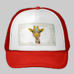 Oro que mira a escondidas la tapa de la jirafa gorras