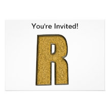 Oro R de Bling Invitaciones Personalizada