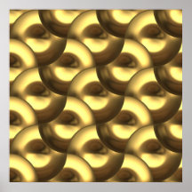 Oro redondo de las placas de metal del arte orgáni posters