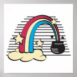 oro retro del arco iris y del pote o impresiones