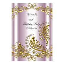Oro rosado cualquier fiesta de cumpleaños elegante invitacion personal 