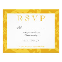 Oro simple RSVP del damasco Invitacion Personalizada