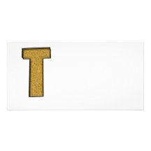 Oro T de Bling Tarjeta Fotografica Personalizada