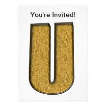 Oro U de Bling Invitacion Personal