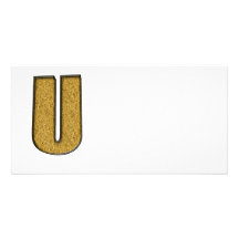 Oro U de Bling Tarjeta Fotográfica Personalizada