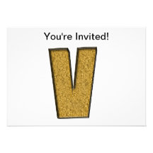 Oro V de Bling Invitación