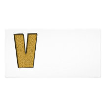 Oro V de Bling Tarjetas Fotográficas Personalizadas