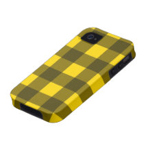 Oro y diseño negro de la tela escocesa de la guing iPhone 4 fundas