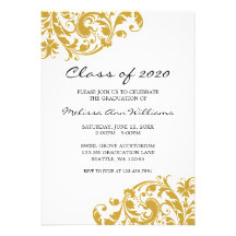 Oro y invitación de la graduación del remolino del